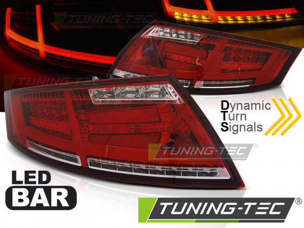 Voll LED Lightbar Design Rückleuchten für Audi TT 8J 06-14 rot/klar mit dynamischem Blinker